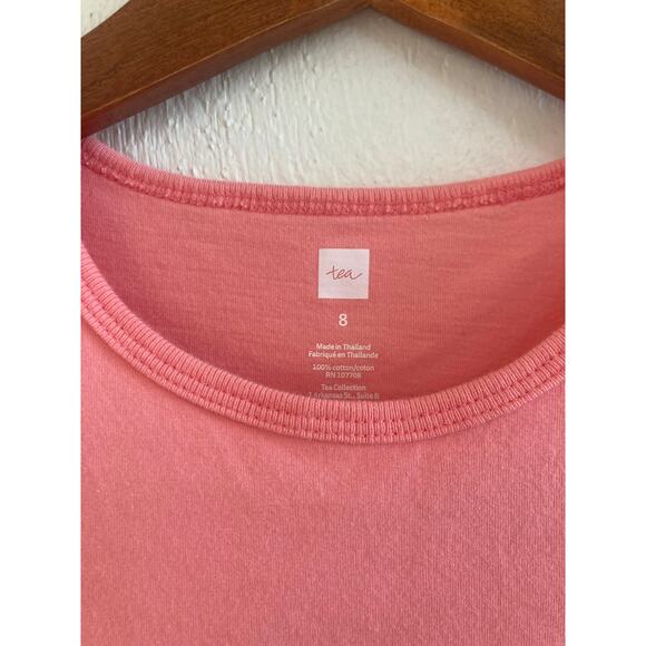 Tea Collection Pink Flower T-Shirt Dress Age 8 - Picture 3 of 11